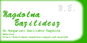 magdolna bazilidesz business card